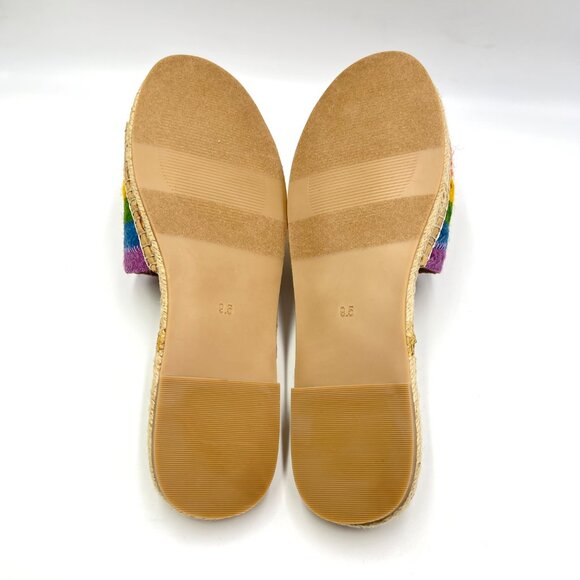 Faryl By Farylrobin Size 9.5 Rainbow Espadrille Flats Slides Sandals‎ Shoes - Picture 9 of 14